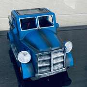 Solar Lighted Pickup Truck Planter Statue for Outdoor Decorations,Retro Style Vintage Resin Truck Flower Pot, Plant Pots Succulent Patio Lawn Garden Outside Decor (Blue)